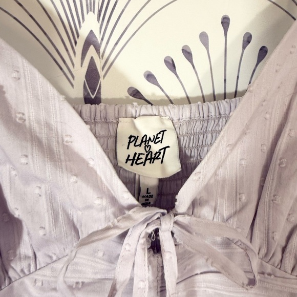 Purple Lilac Peplum Camisole with Tie Front baby doll top PTP-18-20 - Picture 2 of 4